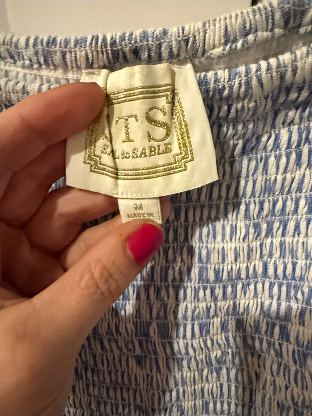 Sail to Sable Light Blue and White Striped Smocked Mini Dress